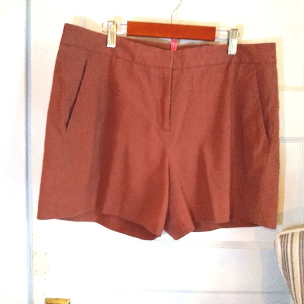 Theory linen shorts clay color - 12
